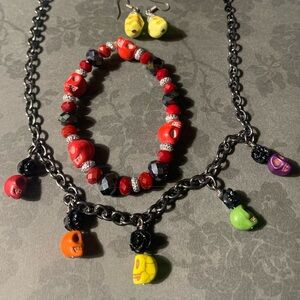 Colorful Skull Jewelry Set